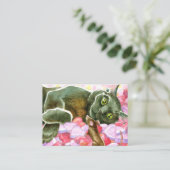 Valentine Black Cat Doppelseitiger ACEO-Druck Visitenkarte (Stehend Vorderseite)