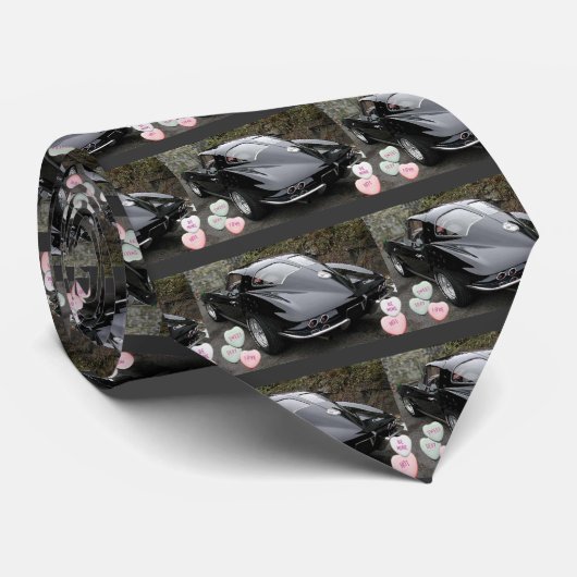 Valentine Black Corvette Krawatte (Gerollt)