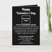 Valentine Black Folded Holiday Card Feiertagskarte (Vorderseite)