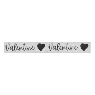 Valentine Black Glitzer Grosgrain Ribbon Ripsband