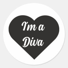 Valentine Black Happy heart romance graphic Runder Aufkleber