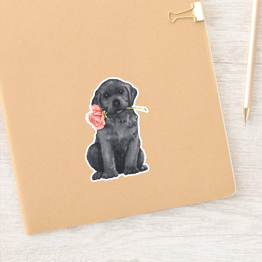 Valentine Black Lab Vinyl Sticker (Notizbuch)