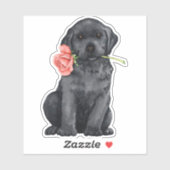 Valentine Black Lab Vinyl Sticker (Blatt)