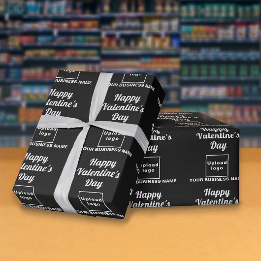 Valentine Black Wrapping Paper Geschenkpapier