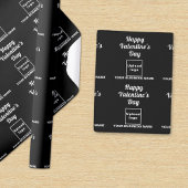 Valentine Black Wrapping Paper Geschenkpapier