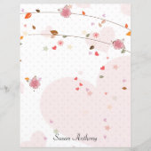 Valentine Blätter Herz Blume Stationärpapier (Vorderseite)