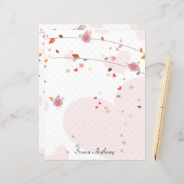 Valentine Blätter Herz Blume Stationärpapier