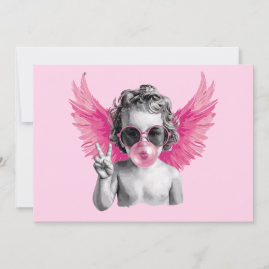 Valentine Blubble Cupid Valentinstag Feiertagskarte (Vorderseite)