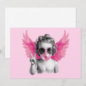 Valentine Blubble Cupid Valentinstag Feiertagskarte (Vorne/Hinten)
