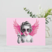 Valentine Blubble Cupid Valentinstag Feiertagskarte (Stehend Vorderseite)