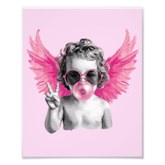Valentine Blubble Cupid Valentinstag Fotodruck (Vorne)