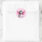 Valentine Blubble Cupid Valentinstag Runder Aufkleber (Tasche)