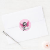 Valentine Blubble Cupid Valentinstag Runder Aufkleber (Umschlag)