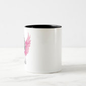 Valentine Blubble Cupid Valentinstag Zweifarbige Tasse (Mittel)