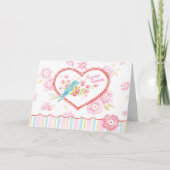 Valentine Blue Bird Sweet Tweete Bright Wishs Karte (Vorderseite)