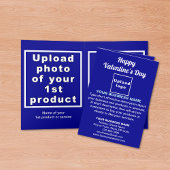 Valentine Blue Faltencard Business Valentine Feiertagskarte