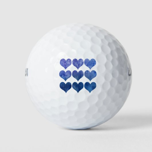 Valentine Blue Heart Abstrakt Golfball (Vorderseite)