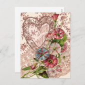 Valentine Blume Feiertagspostkarte (Vorne/Hinten)