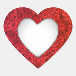 Valentine Blume Herz-Aufkleber