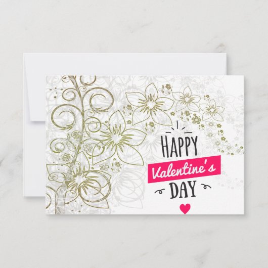 Valentine Blume Kunst Schwarz-weiß Dankeskarte (Vorderseite)