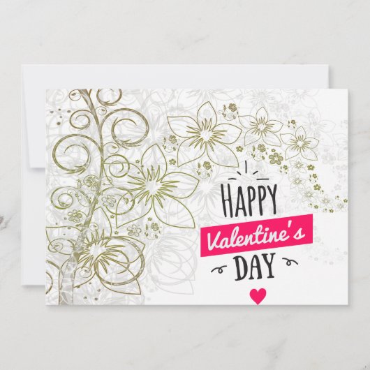 Valentine Blume Kunst Schwarz-weiß Einladung (Vorderseite)