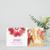 Valentine Blume Liebe Herzt Grüße Karte (Stehend Vorderseite)