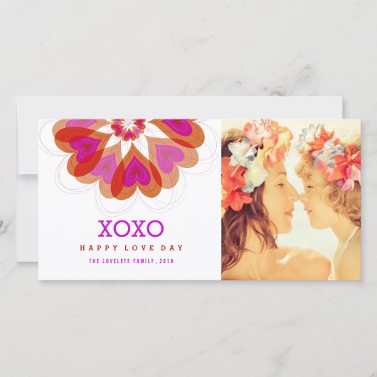 Valentine Blume Liebe Herzt Grüße Karte (Vorderseite)