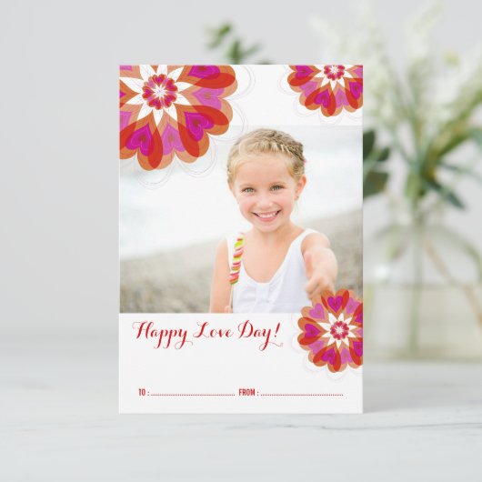 Valentine Blume Liebe Klassenzimmer Valentinstag Einladung (Stehend Vorderseite)