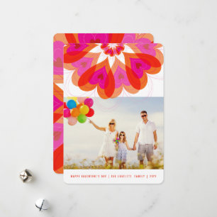 Valentine Blume Liebe Rosa Sweet Hearts Chic Foto Feiertagskarte