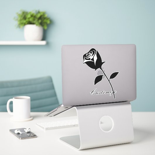 Valentine Blume Thunder_Cove der schwarzen Rose Aufkleber (Laptop auf Schreibtisch)