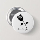 Valentine Blume Thunder_Cove der schwarzen Rose Button (Vorne & Hinten)