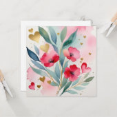 Valentine Blume und HerzValentine Karte (Vorderseite/Rückseite Beispiel)