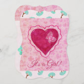 Valentine Blüten Adorable BABY BRAUTPARTY Einladung (Vorne/Hinten)