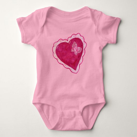 Valentine Blüten Adorable Mixed Media Baby Strampler (Vorderseite)