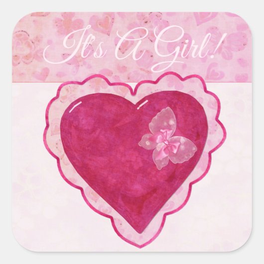 Valentine Blüten schmücken IHRE MÄDCHEN Quadratischer Aufkleber (Vorderseite)