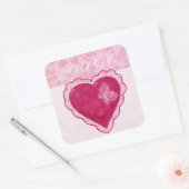 Valentine Blüten schmücken IHRE MÄDCHEN Quadratischer Aufkleber (Umschlag)