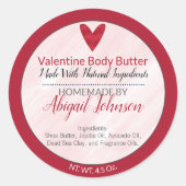 Valentine Body Butter Runder Aufkleber (Vorderseite)