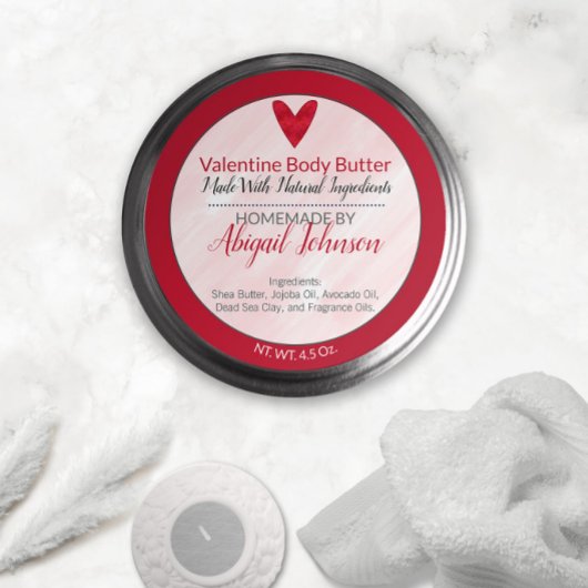 Valentine Body Butter Runder Aufkleber