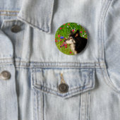 Valentine Border Collie mit wunderschönen Blume Button (Beispiel)