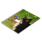 Valentine Border Collie mit wunderschönen Blume Notizblock (Linke Seite)