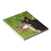 Valentine Border Collie mit wunderschönen Blume Notizblock (angewinkelt)