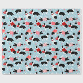 Valentine Border Collie Muster Wrapping Paper Geschenkpapier (Flach)