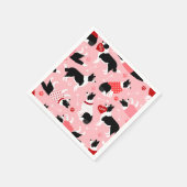 Valentine Border Collie Pattern Serviette (Ecke)