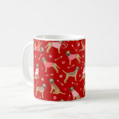 Valentine Border Terrier Pattern Kaffeemaschine Ta Kaffeetasse (Vorderseite Links)