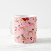 Valentine Border Terrier Pattern Kaffeetasse (Vorderseite Links)