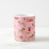 Valentine Border Terrier Pattern Kaffeetasse (Mittel)