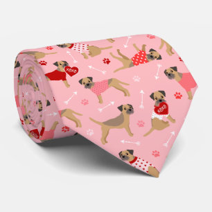 Valentine Border Terrier Pattern Krawatte