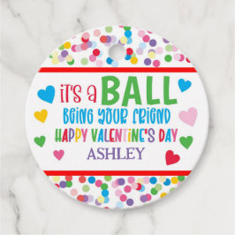 Valentine Bouncy Ball Favor Tag Geschenkanhänger