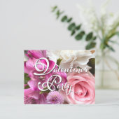 Valentine Bouquet Party Postcard Postkarte (Stehend Vorderseite)