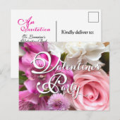 Valentine Bouquet Party Postcard Postkarte (Vorne/Hinten)
